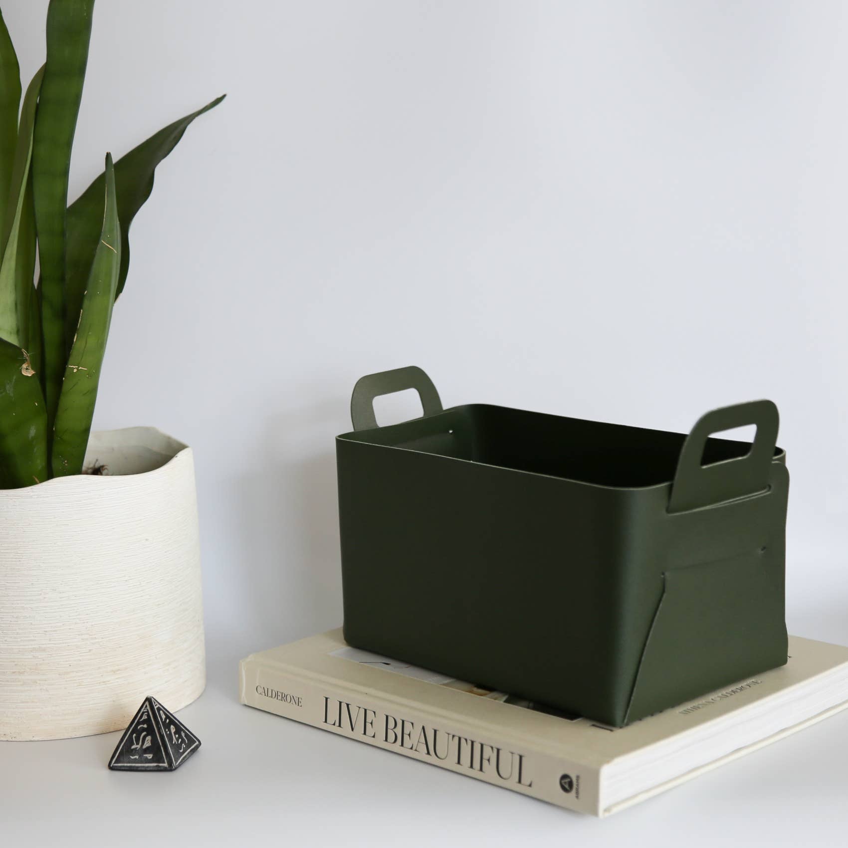 Vegan Leather Storage Basket Gift Box, Medium - HER Home Design Boutique